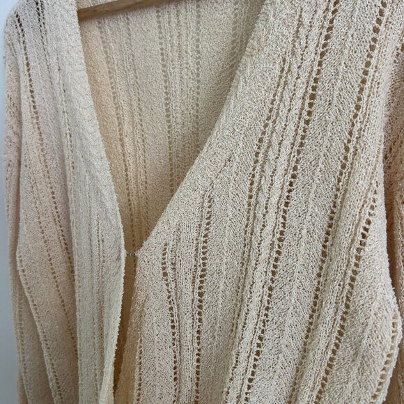 ASTR The Label Open-Knit Cream Lightweight Faux Wrap Sweater - Large - Picture 4 of 9